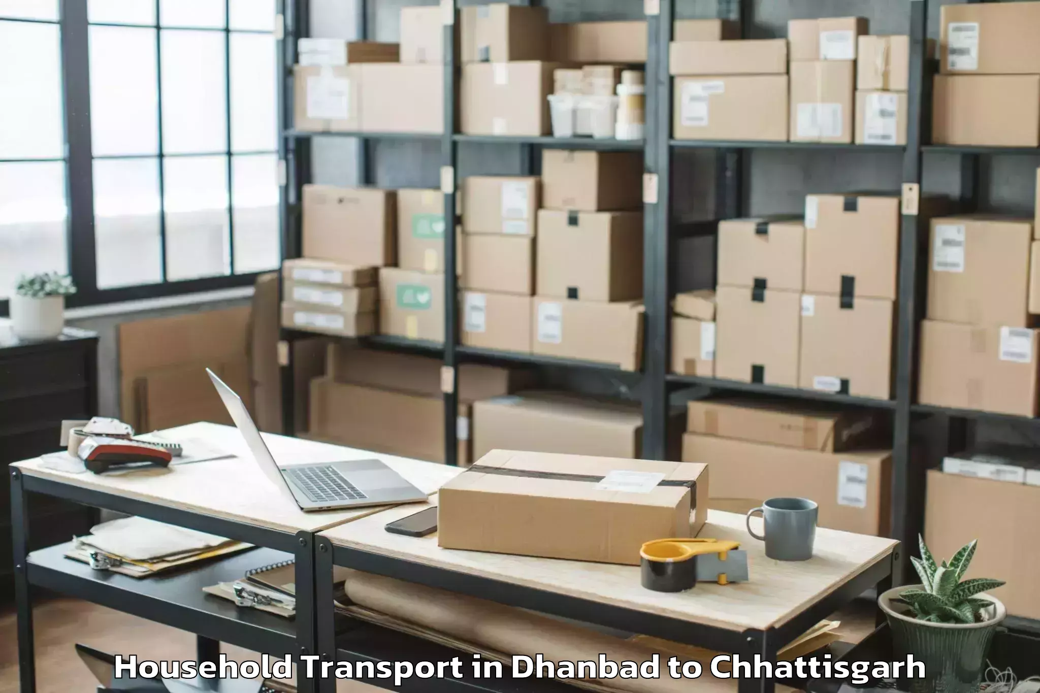 Affordable Dhanbad to Bijapur Chhattisgarh Household Transport